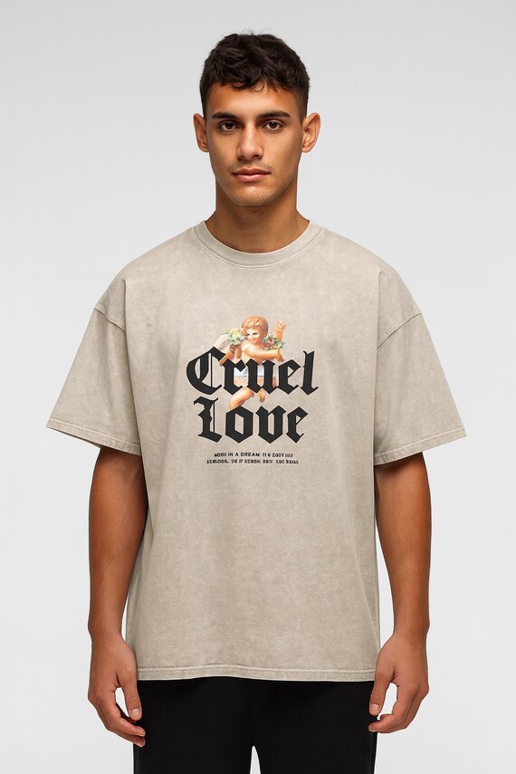 Snow Washed Oversized Cotton T-Shirt
