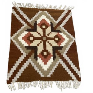Vintage Traditional Handmade Navajo Style Wool Kilim 21x25