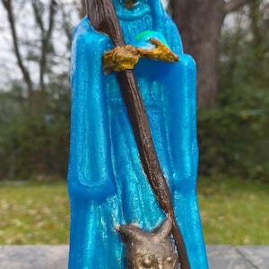 8&quot; Santa muerte statue (blue)