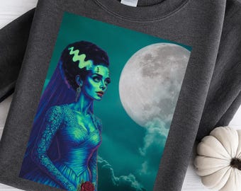 Chemise Bride Of Frankenstein, Chemise Halloween, Chemise Gothique Horreur, Chemises Frankenstein, Chemises Halloween, Cadeaux Goth, Cadeaux Gothiques