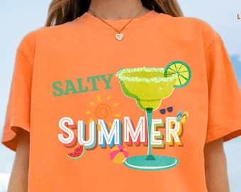 Salty Summer Margarita Cocktail T-Shirt | Beach Vacation Graphic Tee | Womens Marg Shirt