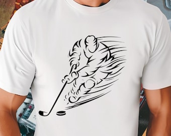 Hockey t-shirt | minimalist hockey shirt | ice hockey graphic tee | sports fan gift for him | hockey player shirt | Hockey Shirt