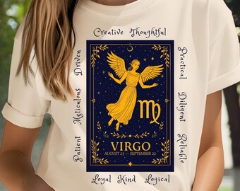 Virgo Zodiac T-Shirt, Astrology Tee, August-September Birthday Gift