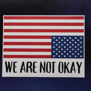 Distress Flag We Are Not Okay Vinyl Sticker