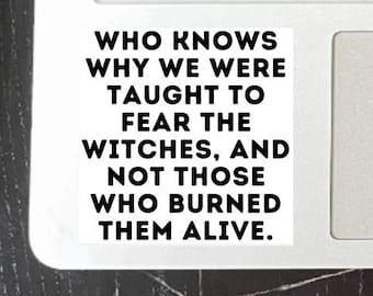 Why We Were Taught To Fear The Witches Vinyl Sticker