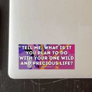 Mary Oliver Sticker What is it you plan to do with your one wild and precious life