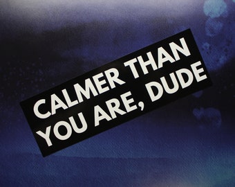 Calmer Than You Are, Dude Vinyl Sticker