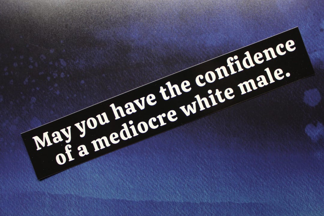 Confidence of a Mediocre White Male Vinyl Bumper Sticker - Etsy
