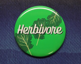 Herbivore Button Magnet or Bottle Opener Vegan