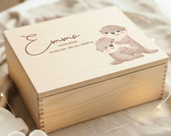Personalized Baby Memory Box, Handmade Wooden Keepsake Boxes, Baptism and Birth Gift for Boys and Girls, Custom Memory Box, Baby Chest