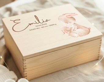 Personalized Baby Memory Box, Handmade Wooden Keepsake Boxes, Baptism and Birth Gift for Boys and Girls, Custom Memory Box, Baby Chest