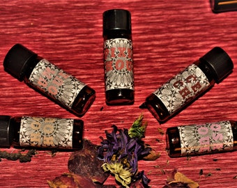 Patchouli Set of 5 - Artisan Natural Perfume | PENTAGONAL PATCHOULI Patchouli Lovers Set | Organic Patchouli Set | Hippie Perfume | Mini Set