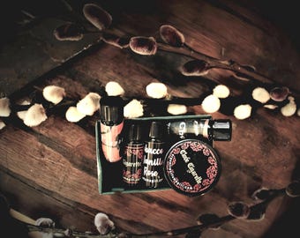 Tobacco Offering MINI Set of 4 / Bonus Clove Lip Tobacco Vanilla Rose, Cherry Pipe, Clove Cig, Tambaku | Artisan | Vegan | Cruelty Free