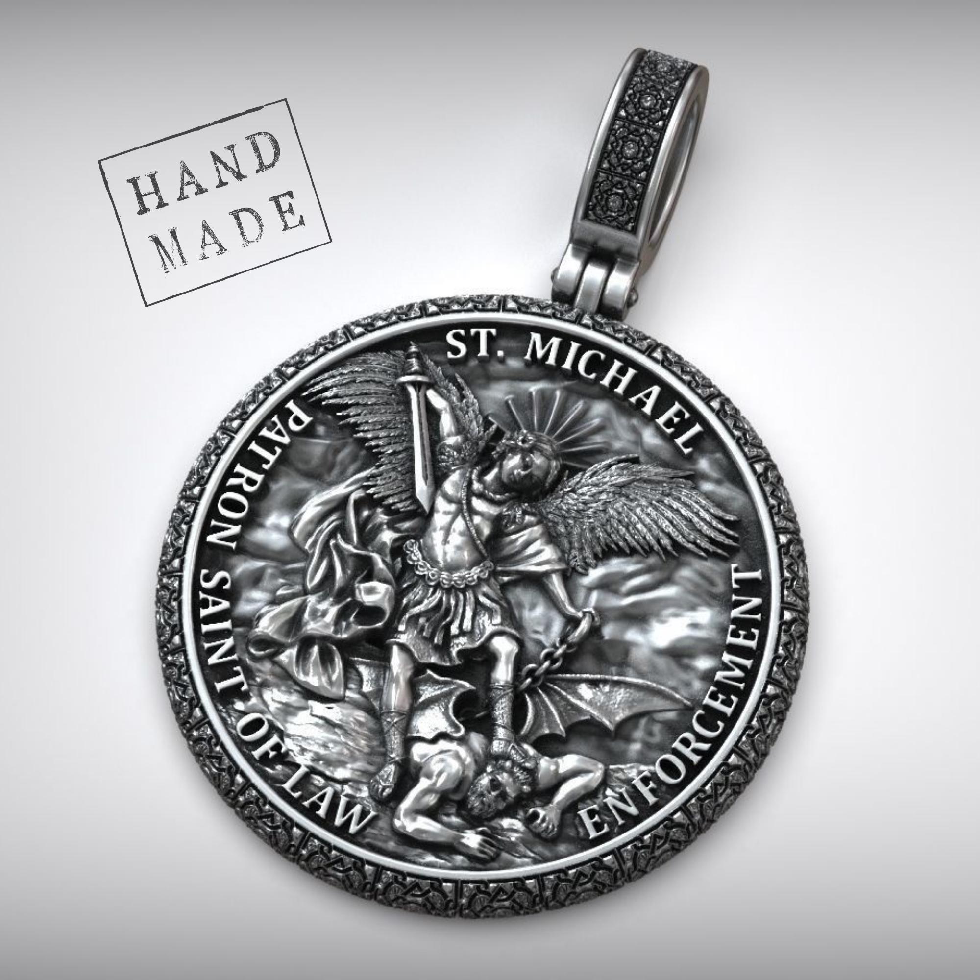Archangel Pendant: St. Michael Silver - Law Enforcement Tribute - Etsy