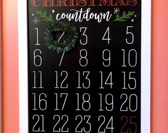 Christmas countdown countdown sign holiday decor Christmas decor farmhouse Christmas Christmas sign Chalk Couture Sign