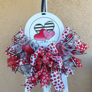 Valentine&#39;s Day Wreath, Valentines Decor, Heart Wreath, All you need is Love, UITC wreath, valentines wreath for front door, Red wreath