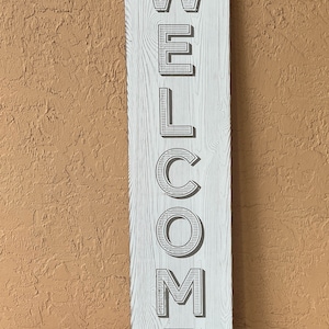 Welcome Sign for Front Porch, vertical welcome sign, wood welcome sign, Welcome Sign Front Door, Interchangeable Seasaonal shapes