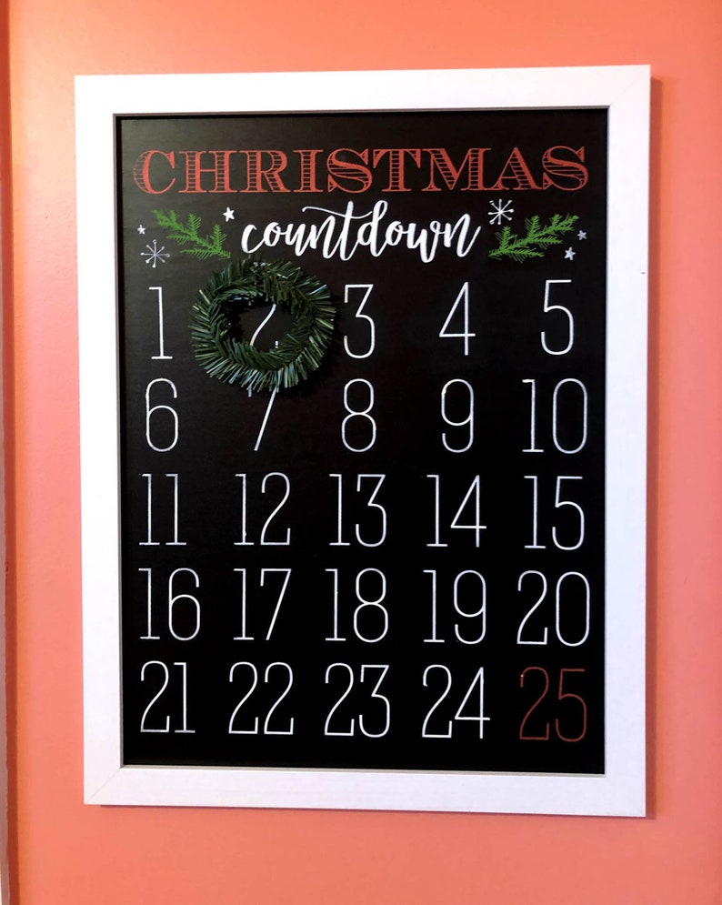 Christmas countdown countdown sign holiday decor Christmas decor farmhouse Christmas Christmas sign Chalk Couture Sign