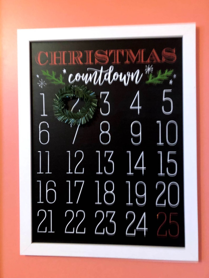 Christmas countdown countdown sign holiday decor Christmas decor farmhouse Christmas Christmas sign Chalk Couture Sign
