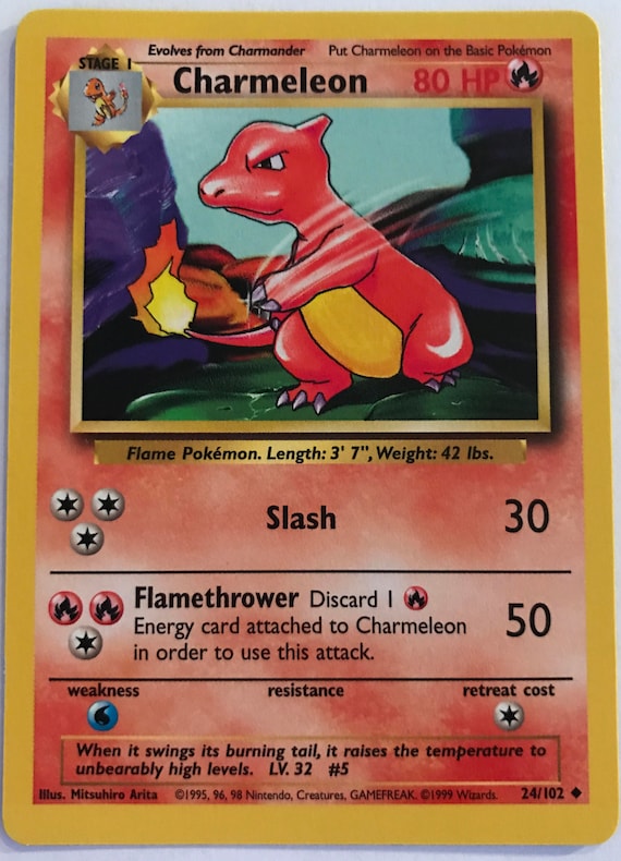 Rare Charmeleon Pokemon Card From the 1990's. Mint Condition. - Etsy