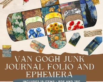 有名な絵画のバンドル、ジャンクジャーナル、コラージュシート、カード