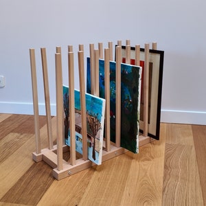 Supporto per riporre opere d'arte (altezza 60 cm / 23,62 pollici) per tele, pannelli, cornici, tavole da disegno, materiale stampato, blocchi di carta, piastra di supporto