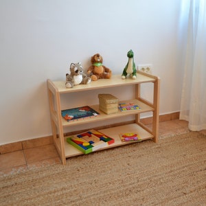 Montessori Shelf for Toys and Books for Kids, Modern Nursery Shelving Montessori Furniture, Toddler Toy Storage, AtviKids CSH2L2R3