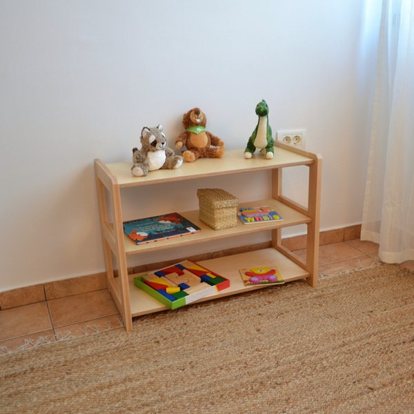 Montessori Shelf for Toys and Books for Kids, Modern Nursery Shelving Montessori Furniture, Toddler Toy Storage, AtviKids CSH2L2R3