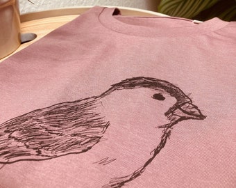 Camiseta unisex Spatz Vogel Sparrow Bird aus Bio-Baumwolle