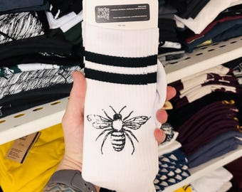 Bio Socken Biene | Handbedruckte Siebdruck Socken| Faire Produktion | Unisex