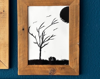 Fuchs im Wald – Handgezeichneter Kunstdruck DIN A4