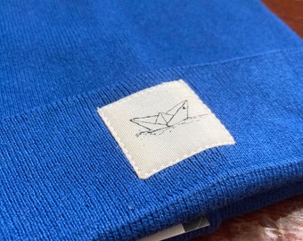 Paperboat dark denim blue Beanie Organic / Made in EU