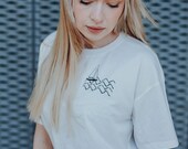small waves women cropped top t-shirt organic cotton