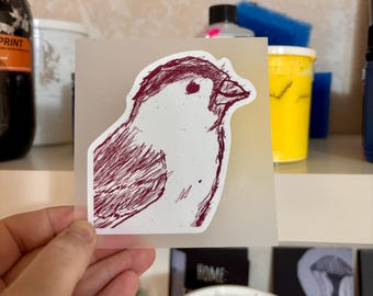 Bügelbild DTF Transfer - Spatz Vogel  Hochwertiger Textilprint zum Aufbügeln
