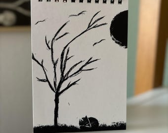 Notizblock „Fuchs im Wald“ – DIN A6 | 50 Blatt | Recyclingpapier | Wire-O-Bindung
