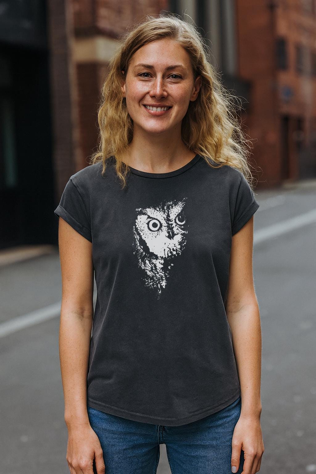 Women&rsquo;s Organic T-Shirt &ldquo;Owl&rdquo; | Sustainable Fair Fashion | Vegan & Eco-Friendl