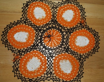 Halloween Ghosts Crochet Doily Pattern