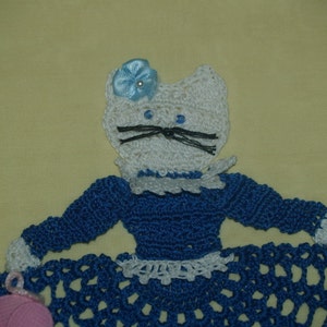 Kitty Cat Girl Doily Crochet Pattern image 2