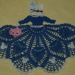 Kitty Cat Girl Doily Crochet Pattern image 1