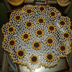 Crochet Sunflower Doily Pattern image 1