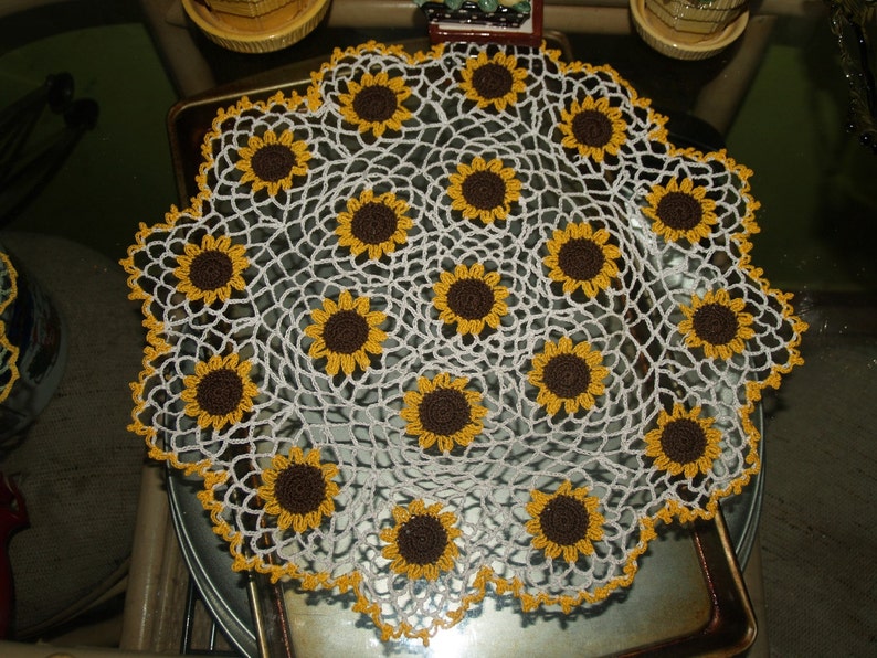 Crochet Sunflower Doily Pattern image 1