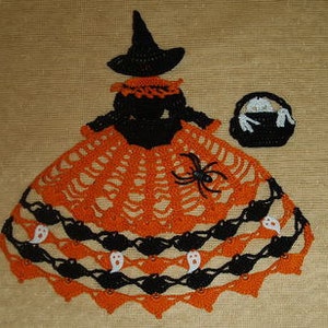 Halloween Witch Doily Girl Crochet Pattern