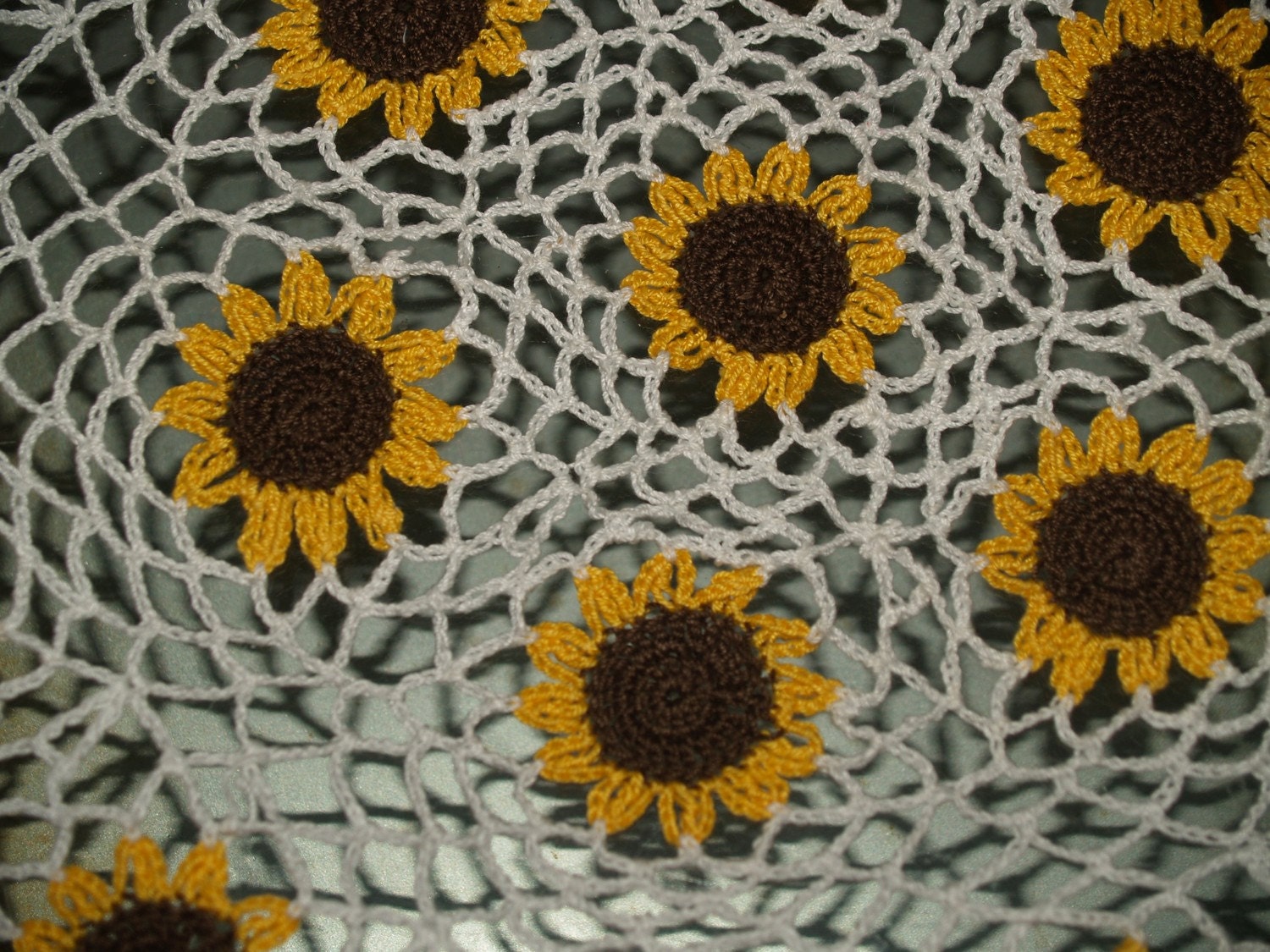Crochet Sunflower Doily Pattern Etsy