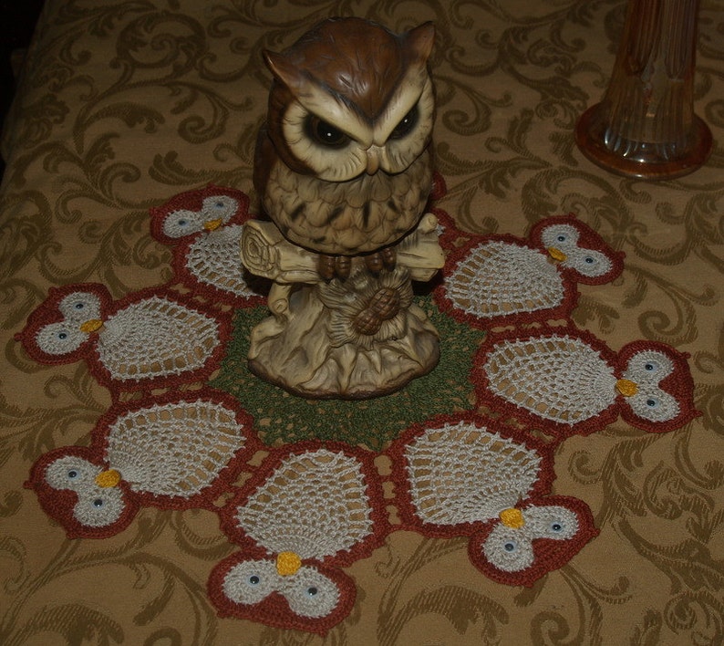 Crochet Larger Owl Owls Doily Pattern | Etsy