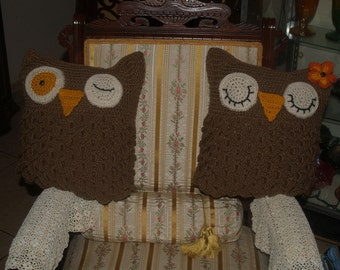 Crochet  Boy and Girl  Owl PIllow Patterns