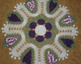 Crochet Grapes Doily  Pattern