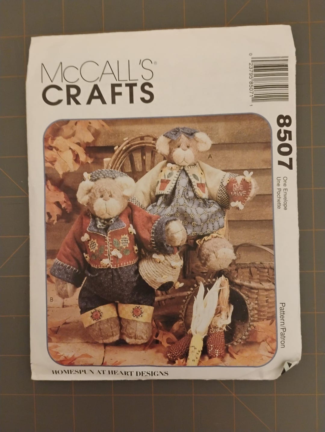 Mccalls Crafts 8507 Teddy Bear Pattern - Homespun at Heart Collection ...
