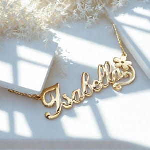Collar con nombre personalizado y letras – Collar de oro con iniciales de circonita – Regalo para mujer – Collar con letras personalizado