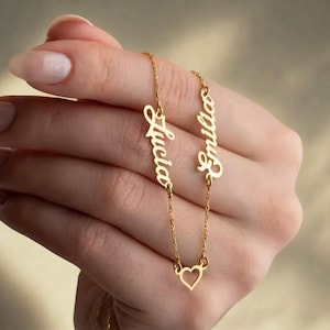 Collar con nombre personalizado y letras – Collar de oro con iniciales de circonita – Regalo para mujer – Collar con letras personalizado