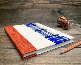 Handcrafted Scottish Tartan hardback notebook A5 lined journal sustainable writers book